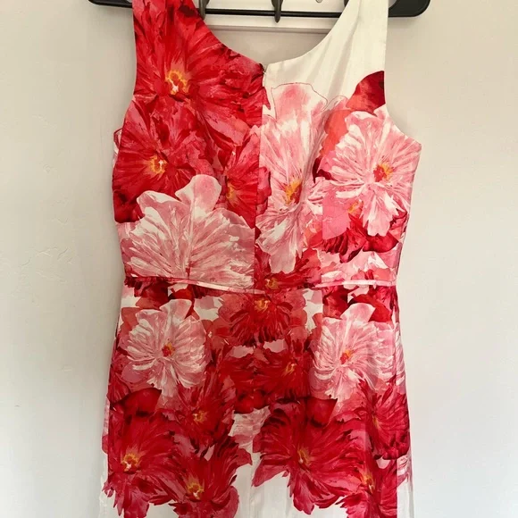 Floral Red and White Dress - Picture 3 of 3